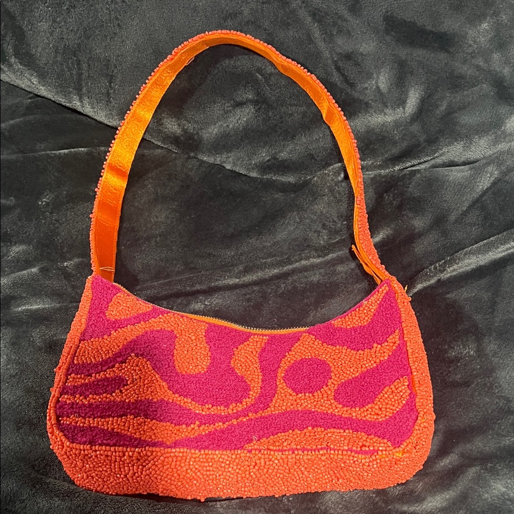 Vibrant Orange and Pink Women's Bag